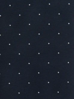 Stropdassen En Pochets|Reiss Marineblauw - zijden Liam stropdas met stippen