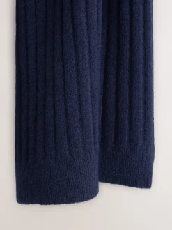 Mutsen, Handschoenen En Sjaals|Next - Ribbed Knit Scarf Marineblauw