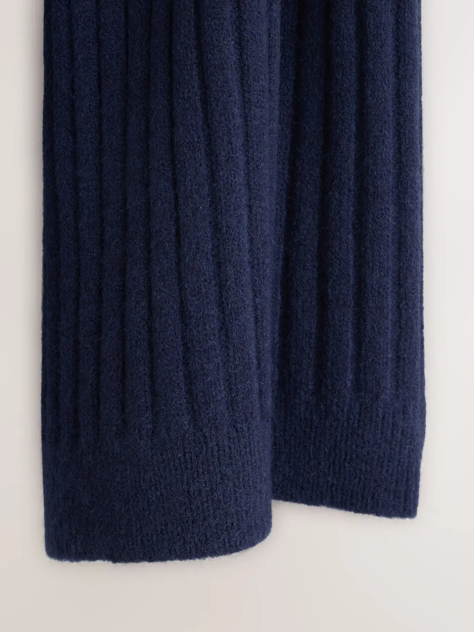 Mutsen, Handschoenen En Sjaals|Next - Ribbed Knit Scarf Marineblauw