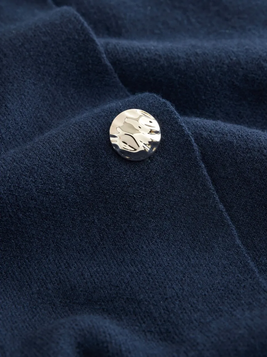 Gebreide Kleding|Next - Sailor Collar Cardigan Marineblauw