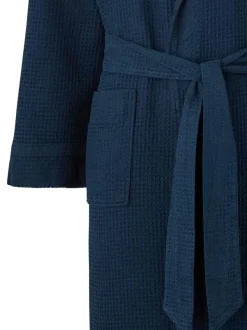 Kamerjassen En Badjassen|Savile Row Company - - Katoenen kamerjas met wafeldessin Marineblauw