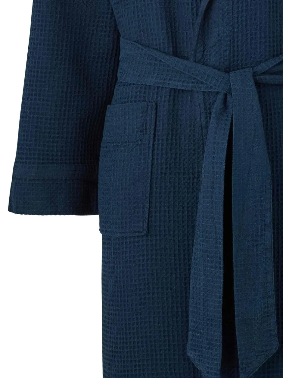 Kamerjassen En Badjassen|Savile Row Company - - Katoenen kamerjas met wafeldessin Marineblauw