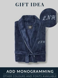 Kamerjassen En Badjassen|Savile Row Company - - Katoenen kamerjas met wafeldessin Marineblauw