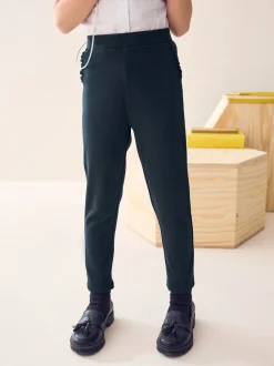 Schoolkleding|Next - Schoolbroek met hoog aandeel katoen en stretchy, elastische tailleband (3-16jr) Marineblauw