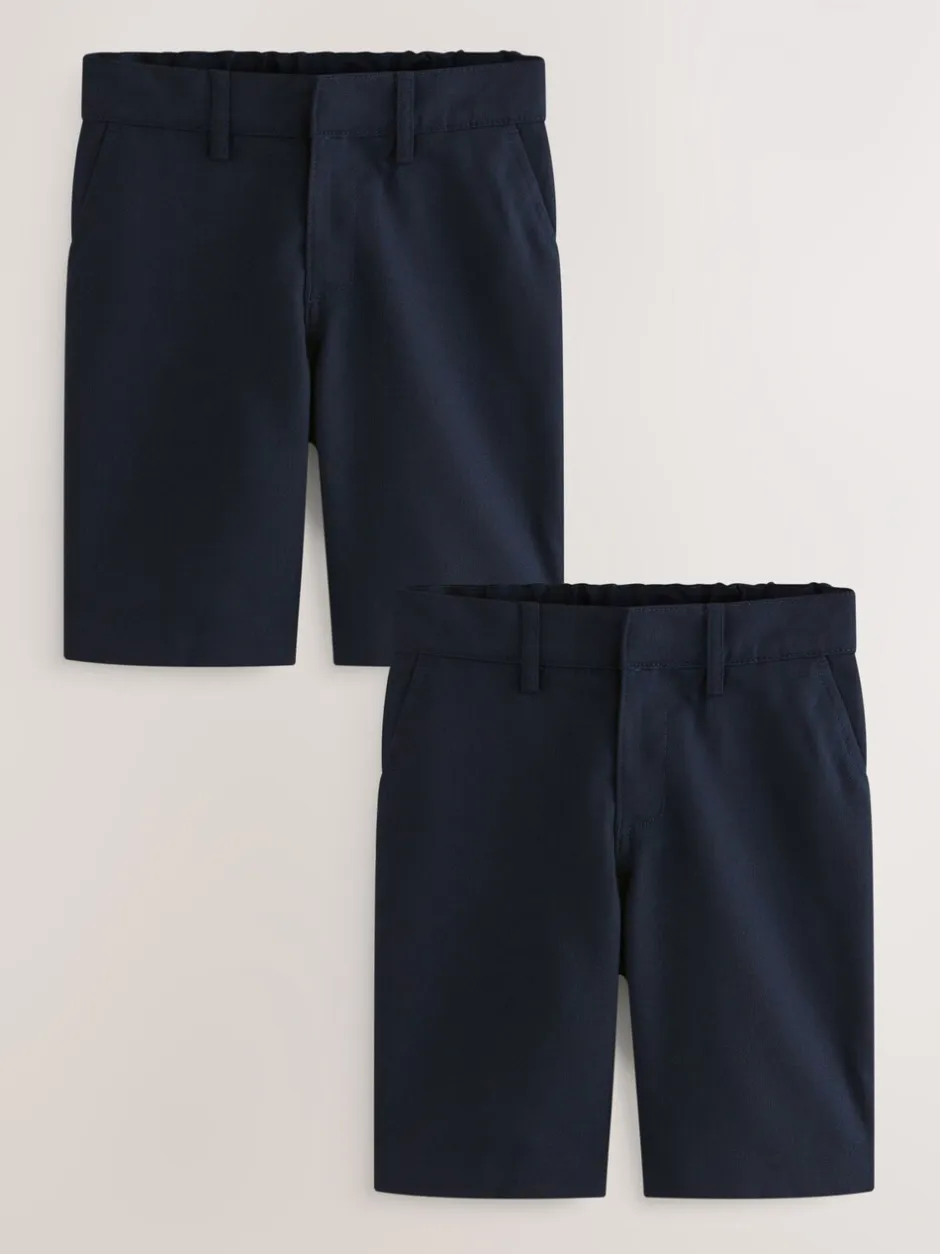 Shorts|Next - Schoolshorts zonder plooien (3-14jr) Marineblauw