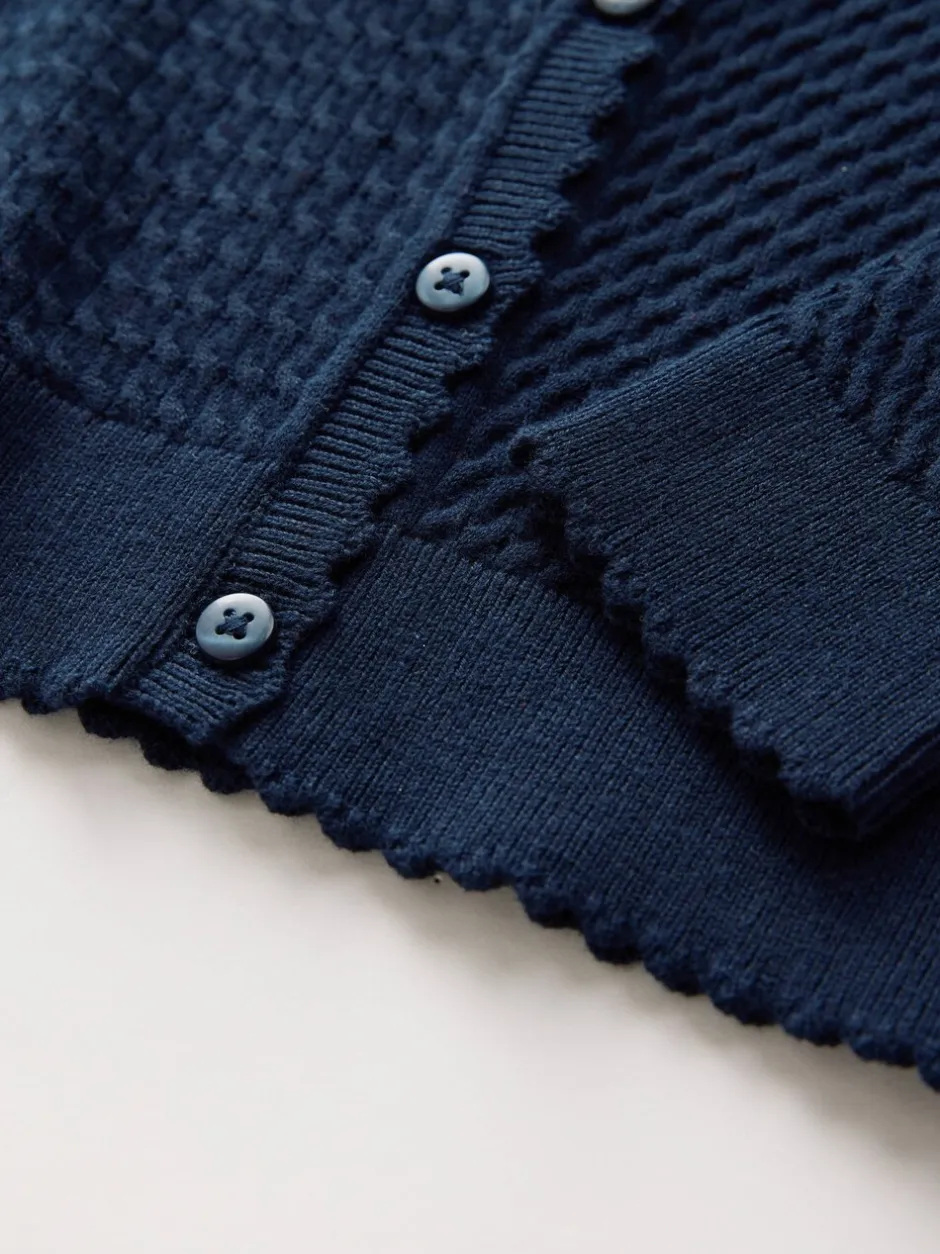 Schoolkleding|Gebreide Kleding*Next - Schoolvest met kabelmotief van katoen (3-16jr) Marineblauw