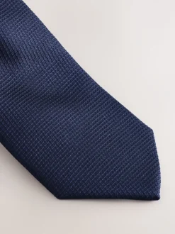 Stropdassen En Pochets|Next Marineblauw - Set met textuurrijke stropdas en pochet