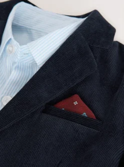 Sets En Combisets|Gelegenheidskleding*Next Marineblauw - Set van corduroy blazer, overhemd en broek (3mnd-9jr)