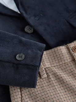 Sets En Combisets|Gelegenheidskleding*Next Marineblauw - Set van corduroy blazer, overhemd en broek (3mnd-9jr)