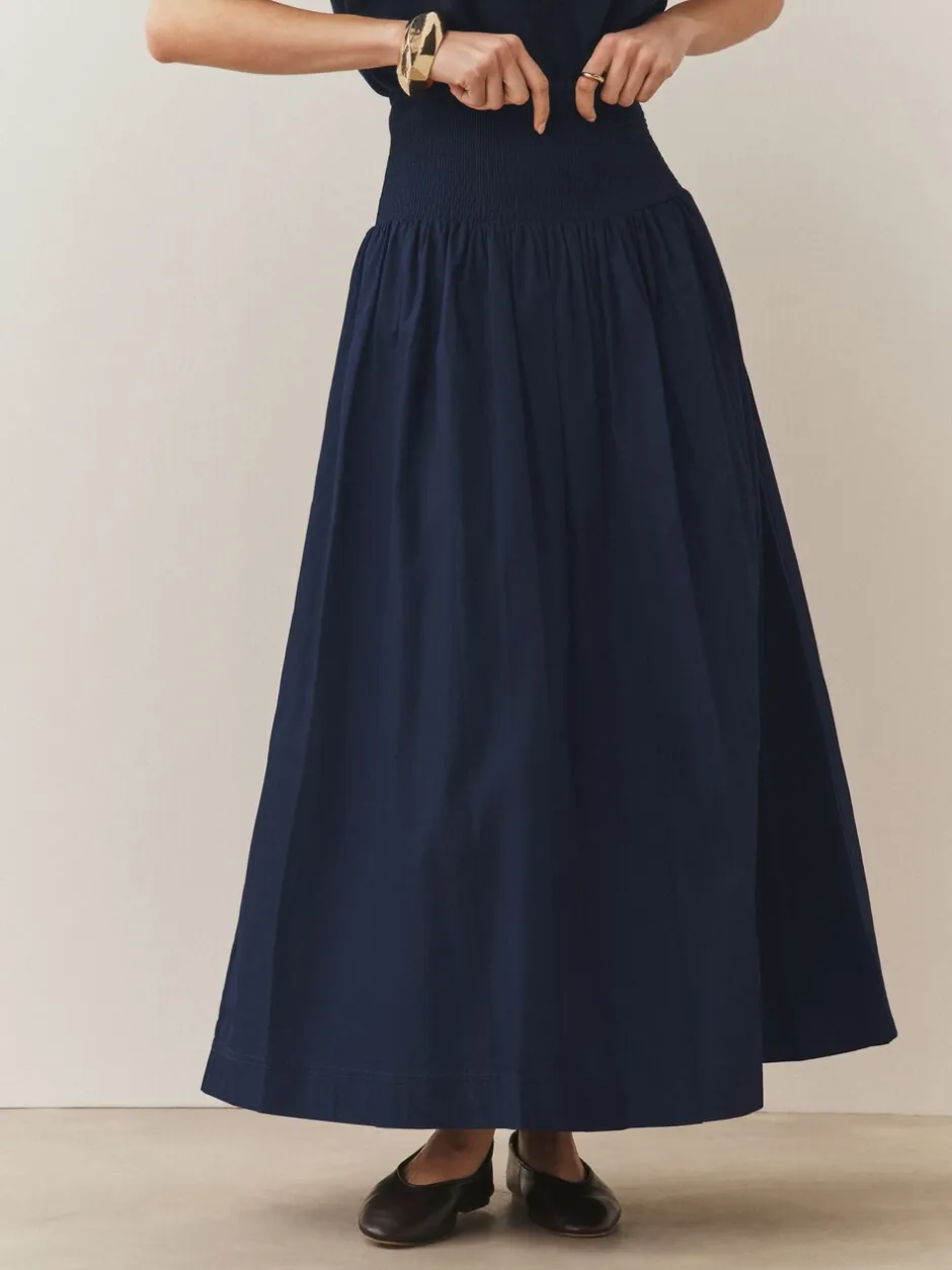 Rokken*Next - Shirred Maxi Skirt Marineblauw