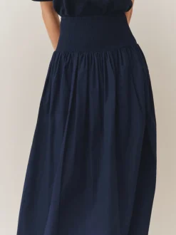 Rokken*Next - Shirred Maxi Skirt Marineblauw
