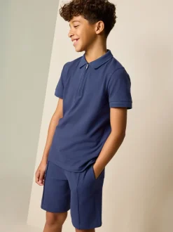 Shorts*Next - Short Sleeve Polo Shirt and Shorts Set (3-16yrs) Marineblauw