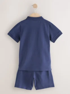 Shorts*Next - Short Sleeve Polo Shirt and Shorts Set (3-16yrs) Marineblauw