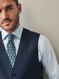 Vesten*Next - Signature Cerutti !00% Italian Wool Suit Waistcoat Marineblauw