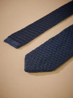 Stropdassen En Pochets*Next - Signature das met textuur van Italiaanse zijde Marineblauw