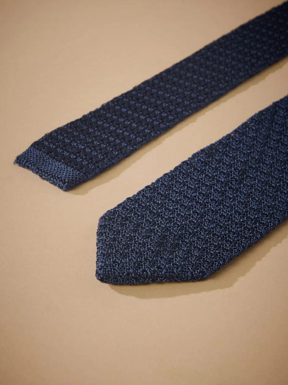 Stropdassen En Pochets*Next - Signature das met textuur van Italiaanse zijde Marineblauw