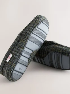 Pantoffels|Loungewear*Next Marineblauw - Signature Harris Tweed Moccasin Slippers