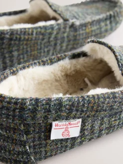 Pantoffels|Loungewear*Next Marineblauw - Signature Harris Tweed Moccasin Slippers