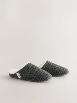 Pantoffels|Loungewear|Next Marineblauw - Signature Harris Tweed Mule Slippers