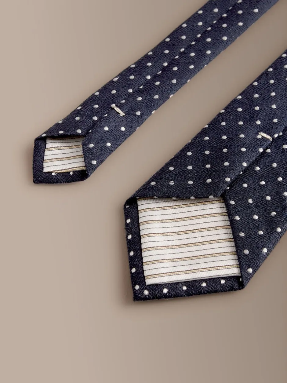 Stropdassen En Pochets*Next Marineblauw - Signature Silk Polka Dot Tie