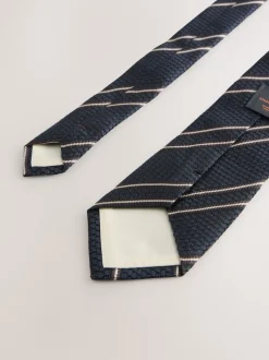 Stropdassen En Pochets*Next - Signature zijden das Marineblauw