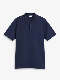 Poloshirts|Next Marineblauw - Slim Fit - Piqué poloshirt met korte mouwen