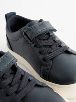 Sneakers|Next - Sneakers met klittenbandsluiting en elastische veters Marineblauw