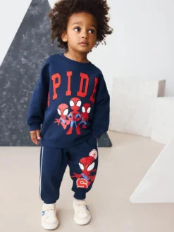 Joggingbroeken|Sweaters En Hoody´S|Next Marineblauw - Spidey set van sweatshirt met ronde hals en joggingbroek (9mnd -8jr)