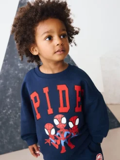 Joggingbroeken|Sweaters En Hoody´S|Next Marineblauw - Spidey set van sweatshirt met ronde hals en joggingbroek (9mnd -8jr)
