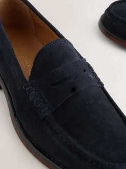 Schoenen|Formele Schoenen|Next - Standaard pasvorm - Suède instappers Marineblauw
