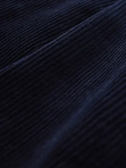 Broeken En Chino's|Next - Standaard toelopende pasvorm - Corduroy Single Pleated Trousers Marineblauw