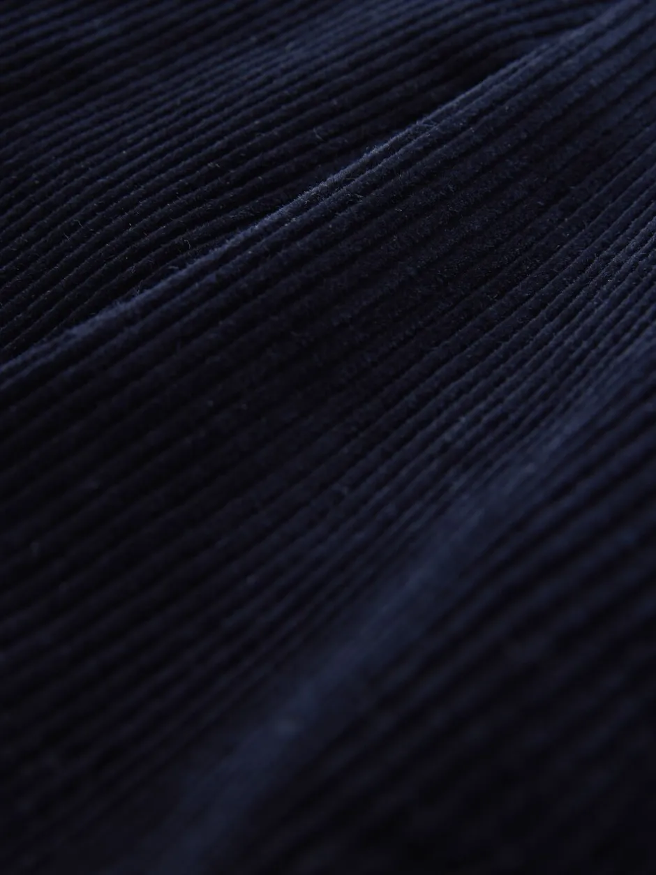 Broeken En Chino's|Next - Standaard toelopende pasvorm - Corduroy Single Pleated Trousers Marineblauw