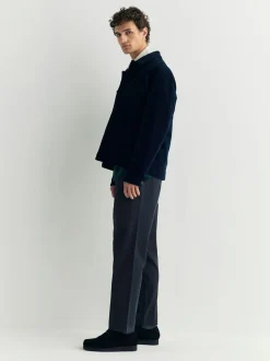 Broeken En Chino's*Next - Standaard toelopende pasvorm - Pleated Stretch Chinos Trousers With Elasticated Waist Marineblauw