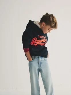 Sweaters En Hoody´S|Superdry - hoodie met logo Marineblauw