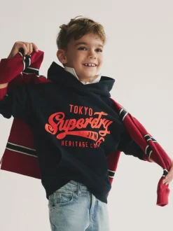 Sweaters En Hoody´S|Superdry - hoodie met logo Marineblauw