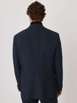 Smokings En Feestkleding|Next Marineblauw - Tailored Fit Wool Blend Motionflex Tuxedo Suit Jacket