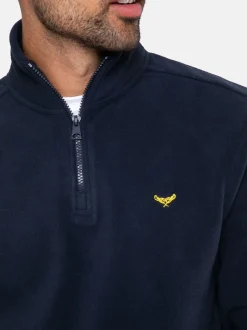 Sweaters En Hoody´S|Sweaters En Hoody´S|Threadbare - fleece sweatshirt met korte rits Marineblauw