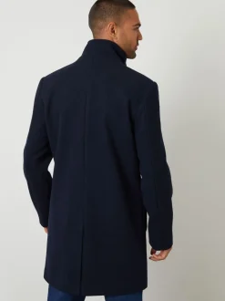 Jassen En Jacks*Threadbare - Lange utility-jas van imitatie-wol met laagjeslook Marineblauw