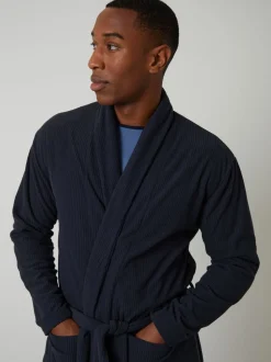 Kamerjassen En Badjassen|Threadbare - Waffle Fleece Dressing Gown Marineblauw