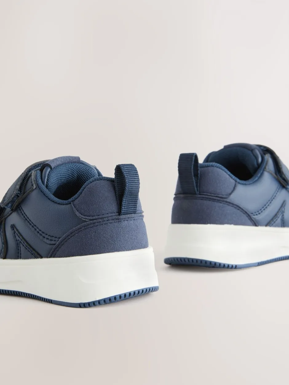 Eerste Schoentjes|Sneakers*Next - Trainers met Klittenbandsluiting en twee banden Marineblauw