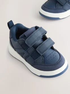Eerste Schoentjes|Sneakers*Next - Trainers met Klittenbandsluiting en twee banden Marineblauw
