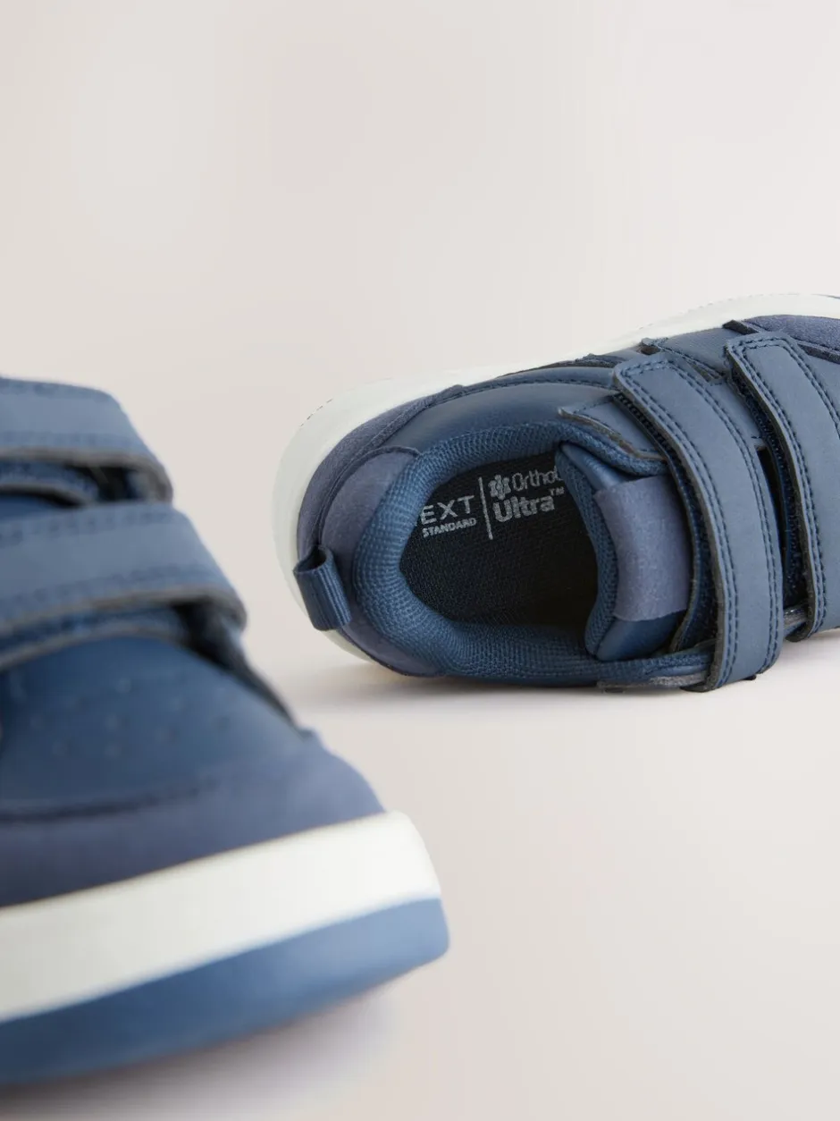 Eerste Schoentjes|Sneakers*Next - Trainers met Klittenbandsluiting en twee banden Marineblauw