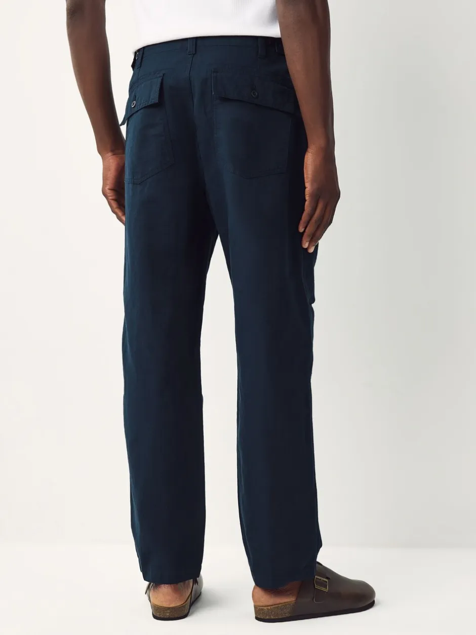 Broeken En Chino's*Next - Vermoeidheidszakken Katoen-linnen broek Marineblauw