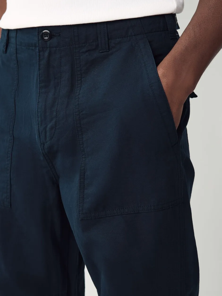 Broeken En Chino's*Next - Vermoeidheidszakken Katoen-linnen broek Marineblauw