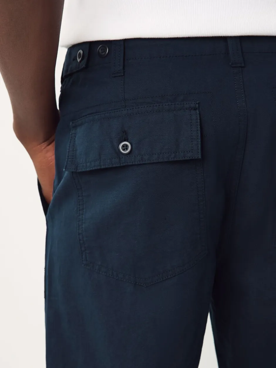 Broeken En Chino's*Next - Vermoeidheidszakken Katoen-linnen broek Marineblauw