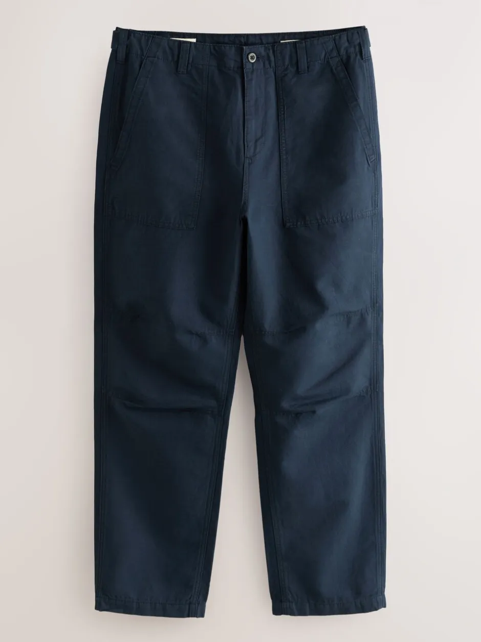 Broeken En Chino's*Next - Vermoeidheidszakken Katoen-linnen broek Marineblauw
