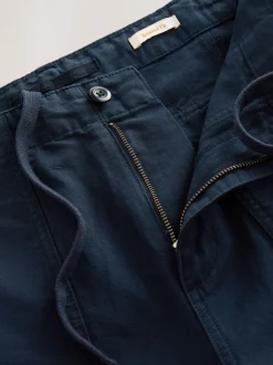 Broeken En Chino's*Next - Vermoeidheidszakken Katoen-linnen broek Marineblauw