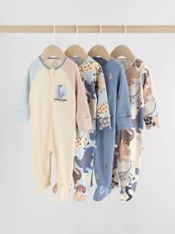 Multipacks|Babypakjes En Babypyjama's|Next - Verpakking van 4 baby pyjama's met tweewegrits (0mnd -2jr) Marineblauw