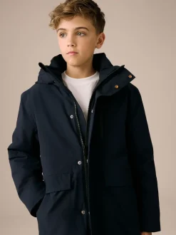 Schoolkleding|Jassen En Jacks|Next - Waterdichte parkajas (3-17jr) Marineblauw