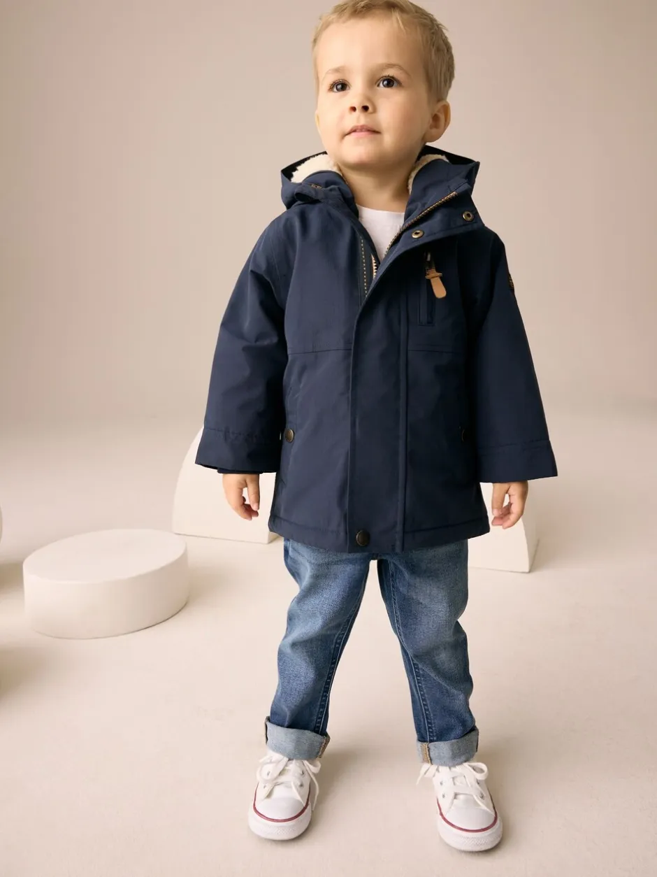 Jassen, Jacks En Kinderwagenpakjes|Schoolkleding*Next Marineblauw - Waterdichte parka met borgvoering (3mnd -7jr)